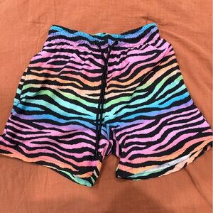 crown & ivy Multicolor Zebra Print swim trunks